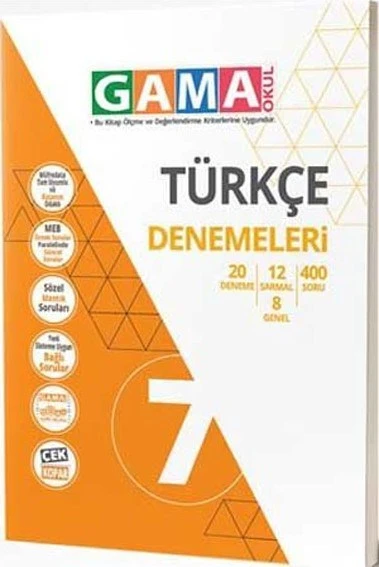 Gama Yayınları 7.Sınıf Türkçe Denemeleri ürün görseli 1