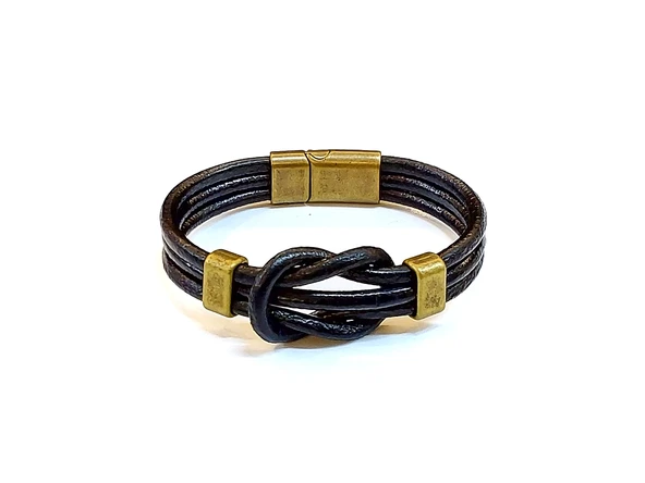 Shadow Knot – Gölge Düğümü Deri Erkek Bileklik-1460 ürün görseli 1