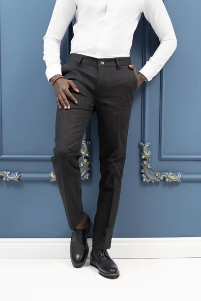 Notra Regular Fit Pamuklu Dokulu Kışlık Gabardin Pantolon ürün görseli 1