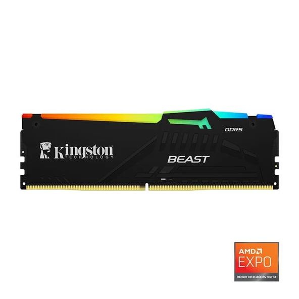 Kingston KF556C36BBEA-32TR 32GB 5600MT/s DDR5 CL36 DIMM Beast RGB EXPO Turkey ürün görseli 1