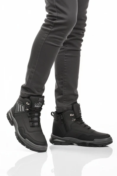 Siyah Gri Fermuarlı Unisex Outdoor Bot ürün görseli 1