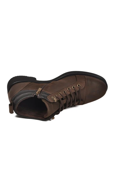 Kahve Hakiki Deri Erkek Bot - Resim 4