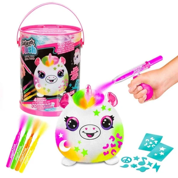 45523 Airbrush Peluş Neon Boyama Seti - - Resim 2