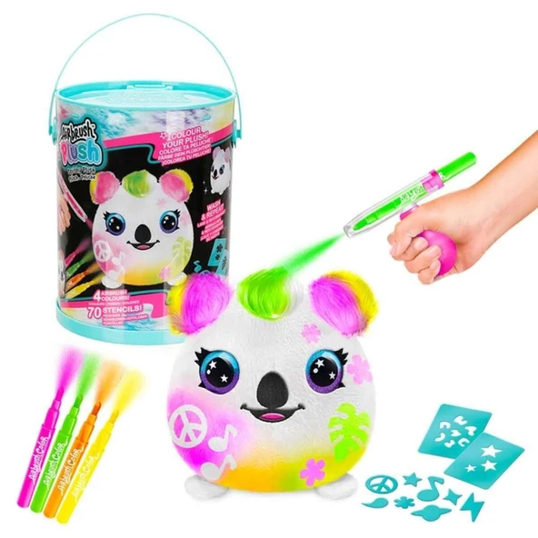 45523 Airbrush Peluş Neon Boyama Seti - - Resim 3