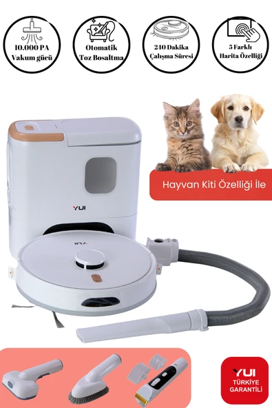 RS16 PRO MAX Pet Kit Özellikli Akıllı Robot Vacuum & Mop Süpürge Beyaz (YUI TÜRKİYE GARANTİLİ) ürün görseli 1