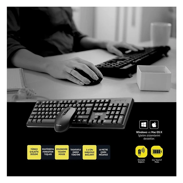 PoloSmart PSK13 Kablosuz Klavye Mouse Seti - Resim 3