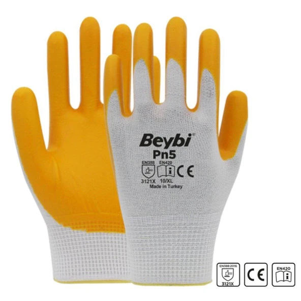 BEYBİ SARI NİTRİL ELDİVEN PN5 NO 10 ürün görseli 1