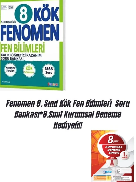 Fenomen 8. Sınıf Kök Fen Bilimleri  Soru Bankası*8.Sınıf Kurumsal Deneme Hediyeli!! ürün görseli 1