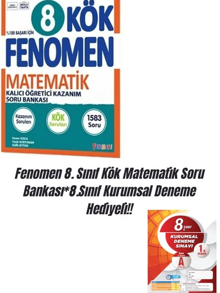 Fenomen 8. Sınıf Kök Matematik Soru Bankası*8.Sınıf Kurumsal Deneme Hediyeli!! ürün görseli 1