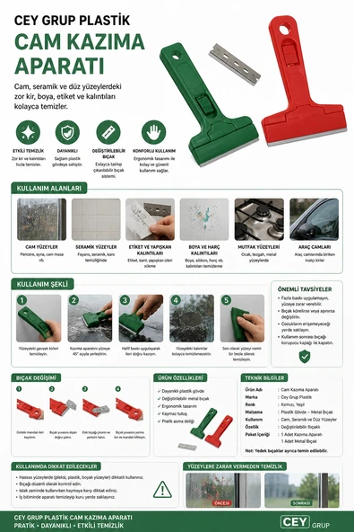 Cey Grup Plastik Cam Kazıma Aparatı ürün görseli 1