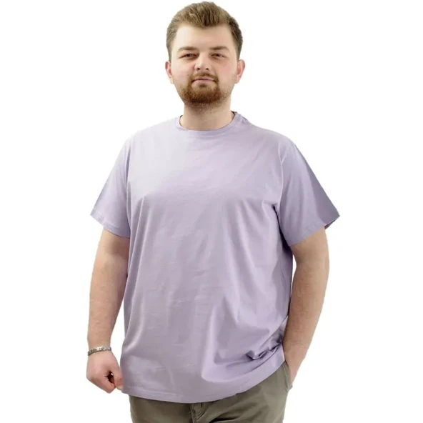 Büyük Beden Erkek Tshirt Bisiklet Yaka Basic 20031 (Lila) ürün görseli 1