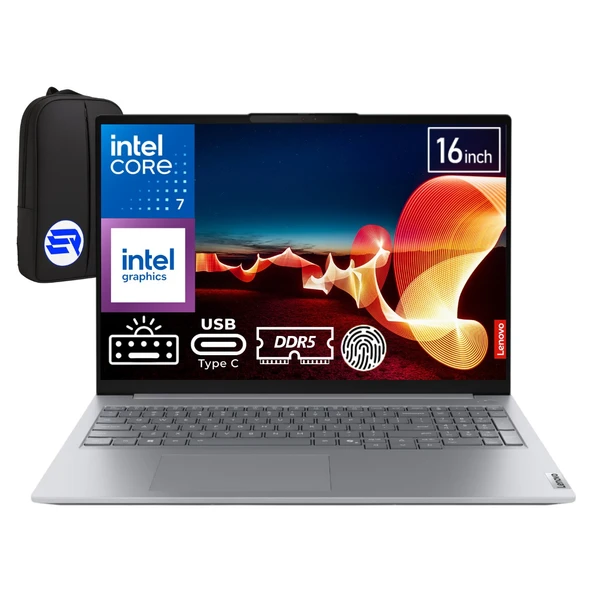 Lenovo Thinkbook 16 G8 Irl Intel Core 7-240H 32GB 512GB SSD 16" Wuxga Windows 11 Pro 21SH009GTXEP2 + Elektropasaj Çanta ürün görseli 1