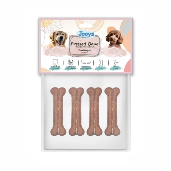 Jooys Barbekü Soslu Pres Köpek Ödül Kemiği 7 cm 4'lü ürün görseli 1