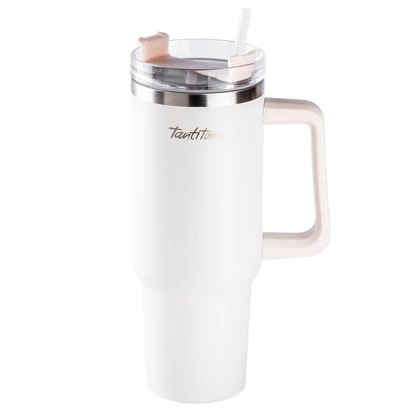 Tantitoni Move Bej Pipetli Termos Bardak 1,2 Litre Çift Katmanlı İzolasyonlu Paslanmaz Çelik ürün görseli 1