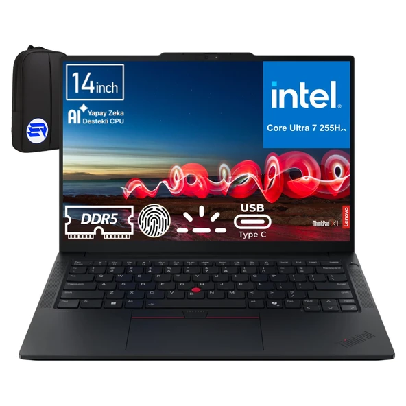 Lenovo Thinkpad E14 Gen 7 Ultra 7-255H 64GB 512GB SSD Arc 140T 14" Wuxga WIN11 Pro 21SX007HTXEP3 + Elektropasaj Çanta ürün görseli 1