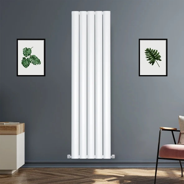 1400X475mm Lilac Dikey Beyaz Alüminyum Radyatör ürün görseli 1