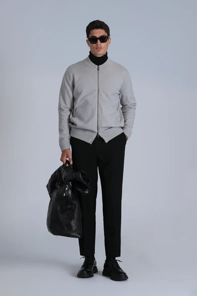 Lufian Minimalist Oversize Fermuarlı Uzun Kol Erkek Hırka ürün görseli 1