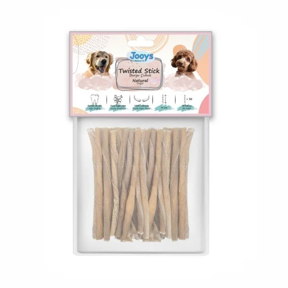 Jooys Naturel Burgu Çubuk Köpek Ödül Kemiği 50'li ürün görseli 1