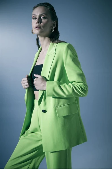 Naar Oversize Minimalist Uzun Kol Kadın Blazer Ceket ürün görseli 1