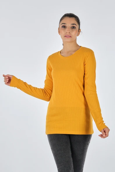 Daido Kadın Minimalist Uzun Kol T-Shirt - Regular Fit - Günlük Kullanım ürün görseli 1