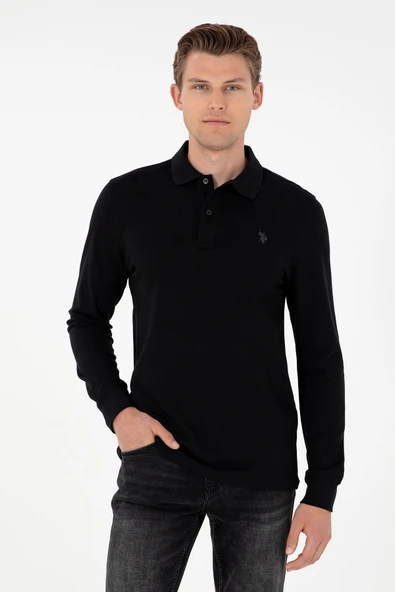 U.S. Polo Assn. Erkek Uzun Kol Polo Yaka Sweatshirt - Günlük Minimalist Stil ürün görseli 1