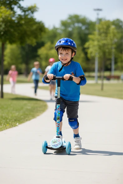 Işıklı Scooter Mavi - Resim 2