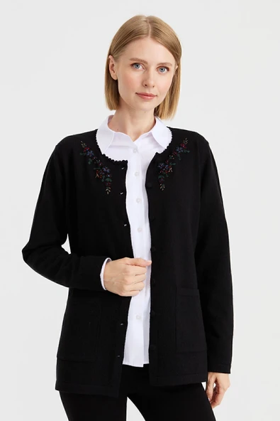 Desen Kadın Oversize Nakışlı Minimalist Ceket - Yeni Sezon ürün görseli 1
