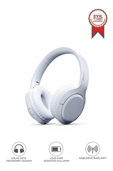 Bluetooth Kulaklık Kulak Üstü Kablosuz Kulaklık Lenovo TH53 Beyaz ürün görseli 1