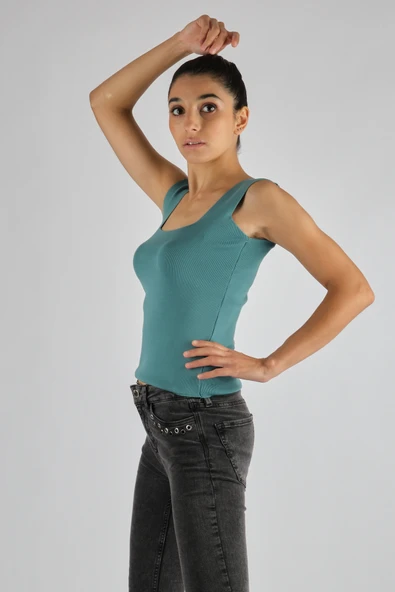 Rugu Minimalist Kare Yaka Kolsuz Crop Bluz - Günlük Şıklık ürün görseli 1