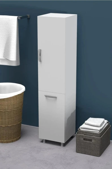 KZY Mobilya KZY Mundo Çamaşır Sepetli Banyo Dolabı ürün görseli 1