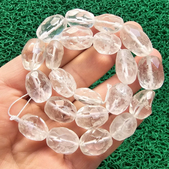 Faset Silindir Kristal Kuvars Taşı 14x18 MM ürün görseli 1