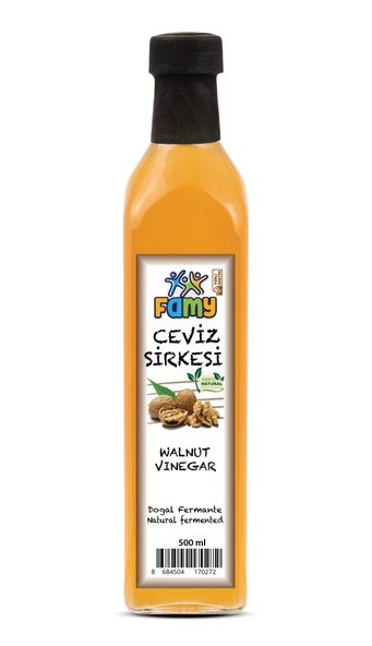 FAMY CEVİZ SİRKESİ DOĞAL FERMENTASYON 500 ML CAM ŞİŞE ürün görseli 1