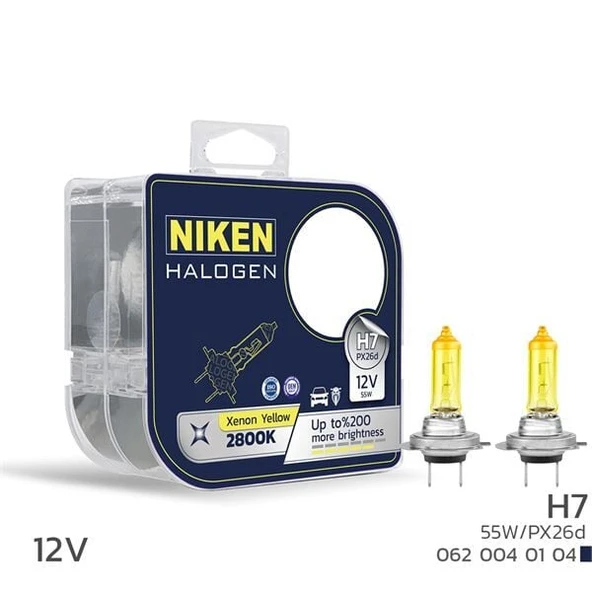 NIKEN 12V H7 55W SARI IŞIK AMPUL PX26d 2800K ürün görseli 1