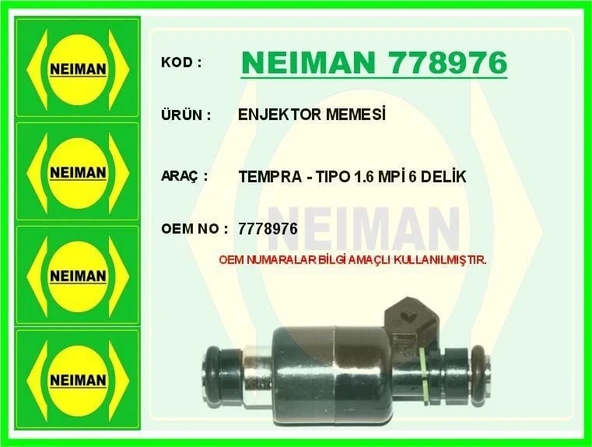 ENJEKTOR MEMESİ TEMPRA - TIPO 1.6 MPİ    6 DELİK ürün görseli 1