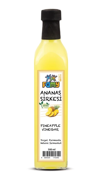 FAMY ANANAS SİRKESİ DOĞAL FERMENTASYON 500 ML CAM ŞİŞE ürün görseli 1