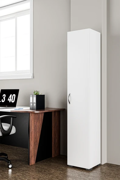 KZY Tek Kapak Ofis Dolabı Dosya Dolabı Evrak Dolabı Malzeme Dolabı A4 Dolabı Kırtasiye Dolabı Beyaz ürün görseli 1