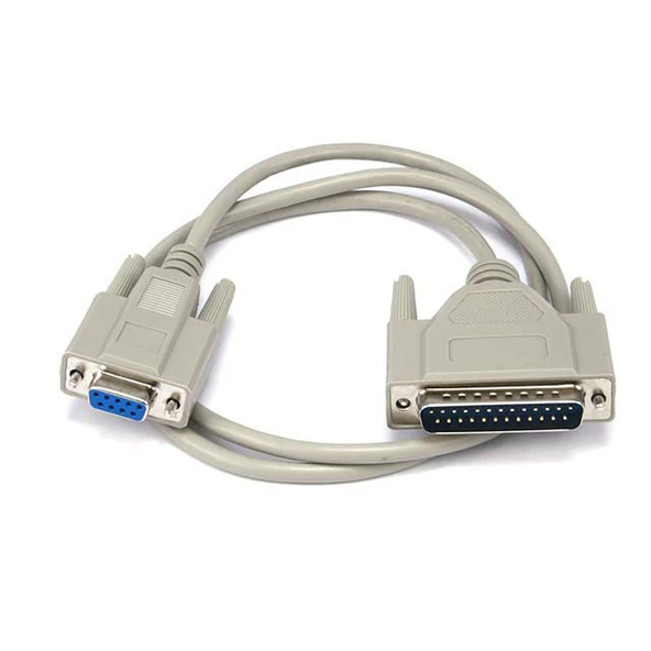 DB9 Dişi/DB25 Erkek Null Modem RS232 Seri Kablosu 1.5m ürün görseli 1