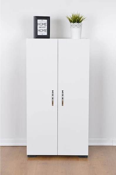 KZY 110 Cm Dolap Elbise Dolabı Kazak Kışlık Kıyafet Dolabı Gömlek Dolabı Beyaz ürün görseli 1