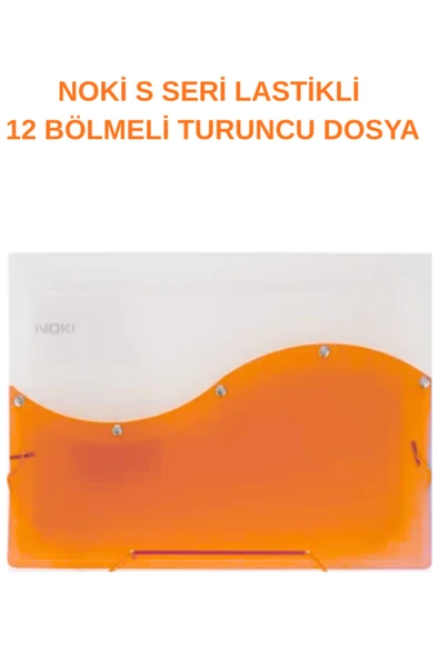 S Seri Lastikli 12 Bölmeli Dosya Turuncu 1 Adet ürün görseli 1