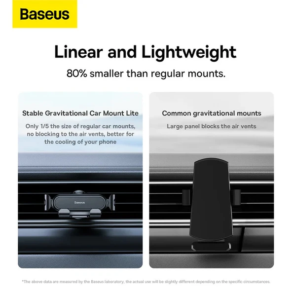 BASEUS STABLE GRA AİR ARAÇ İÇİ TEL. TUTUCU LITE - Resim 4