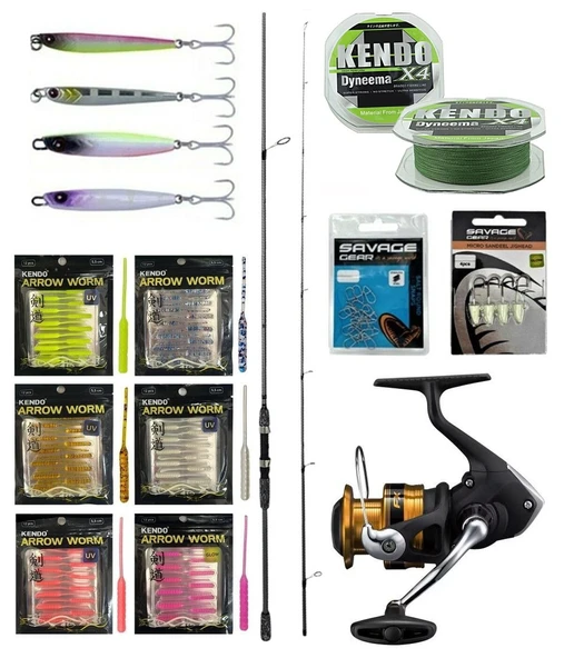 YekOutdoor FireWorm LRF Seti Okuma Wave Up Spin 229cm 3-14gr 2 Parça Olta Kamışı&Shimano Makina FX 1000 FC ürün görseli 1
