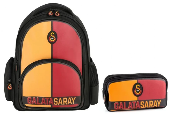 Galatasaray Sarı Kırmızı Okul Sırt Çantası ve Kalem Çantası Seti - SETME25552C ürün görseli 1