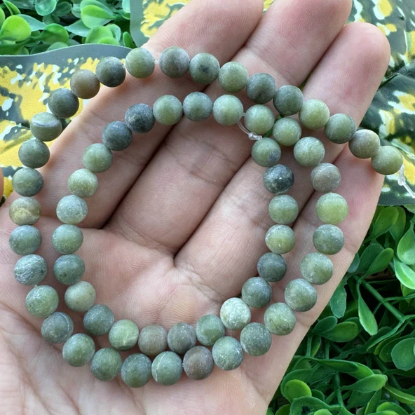 Mat Küre Yeşil Akik Taşı 6MM ürün görseli 1