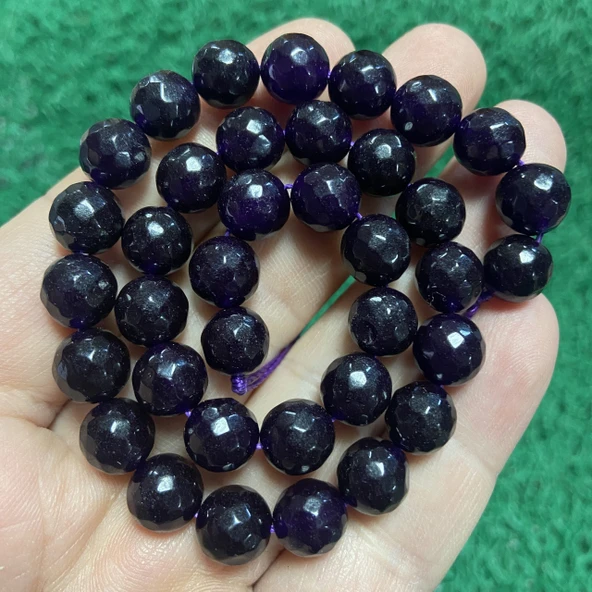 Faset Küre Ametist Renkli Kuvars Taşı 10 MM ürün görseli 1