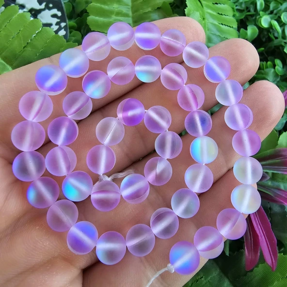 Küre Buzlu Lila Termal Kuvars Taşı 8 MM ürün görseli 1