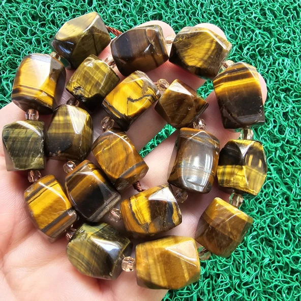Dikdörtgen Kahve Kaplan Gözü Taşı 13 MM ürün görseli 1