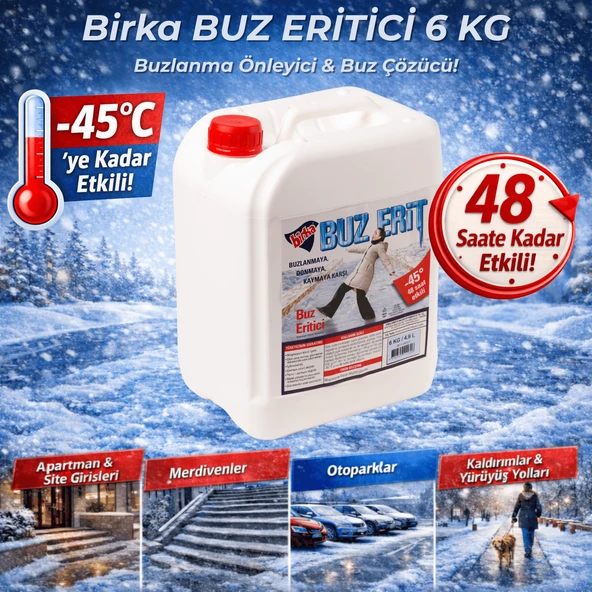 Birka Buz Eritici 6 Kg – Buzlanma Önleyici ve Buz Çözücü, -45°C, Magnezyum Klorürlü ürün görseli 1