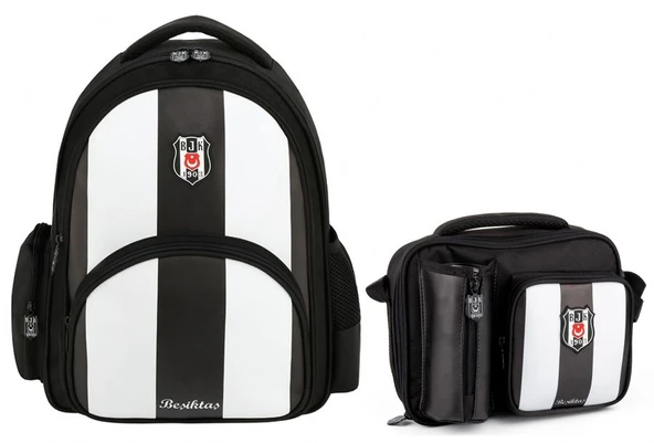 Beşiktaş Lisanslı Okul Çantası ve Beslenme Çantası Seti - SETME25356B ürün görseli 1