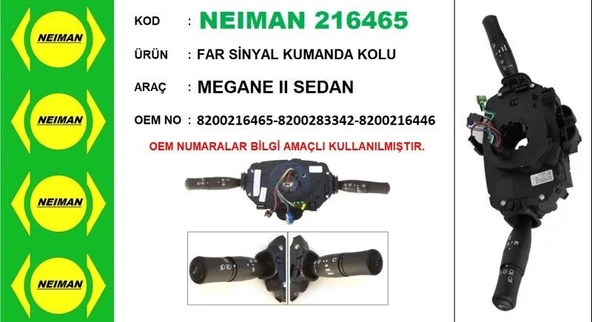 FAR SİNYAL KUMANDA KOLU MEGANE II SEDAN ürün görseli 1