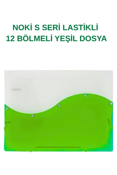 S Seri Lastikli 12 Bölmeli Dosya Yeşil 1 Adet ürün görseli 1